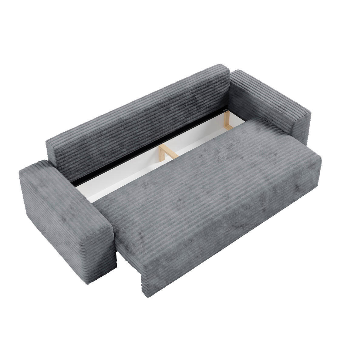 SOFA Fabio 3 Sitzplätze Grau - Grau, Holz (260/82/102cm) - Petits-meubles