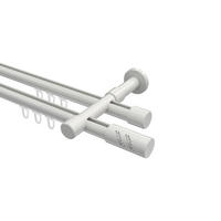 INNENLAUF-GARDINENSTANGEN-SET Prestige Zoena 420 cm (geteilt in 3 x 140 cm), 2-läufig, 20 mm Ø Weiß - Weiß, Metall (420cm) - INTERDECO