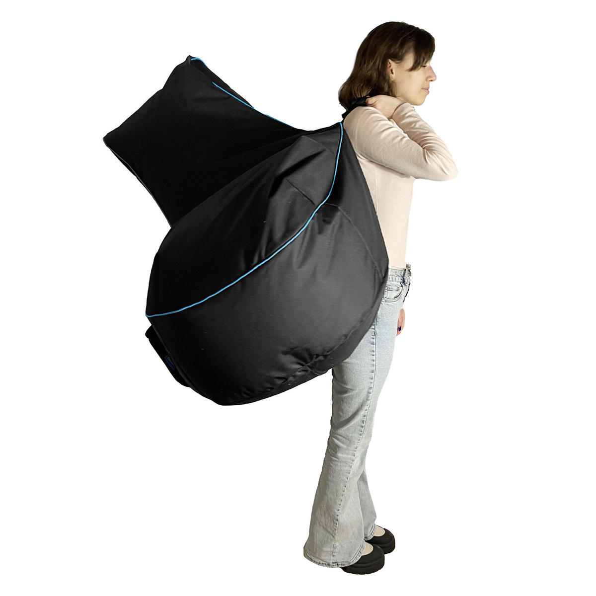 GAMING SITZSACK Cockpit, schwarz 'Blue Edition' - Schwarz, Textil (60/59.5/106.5cm) - Bruni