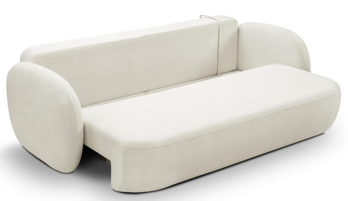 SCHLAFSOFA LIO, Sofa mit Schlaffunktion und Bettkasten, Farbe: Weiß, Velourstoff - Weiß, Textil (238/86/101cm) - Sepro Meble