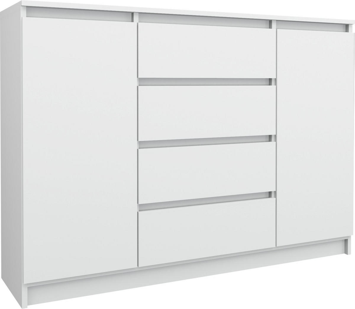 KOMMODE 2d4s 140 weiss - Weiß, Holzwerkstoff (140/99/35cm) - roe furniture