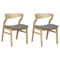 ÉTKEZŐSZÉK 2 darabos Szett Barna Maroa - barna/fekete, faalapú anyag (51/72/56cm) - Beliani