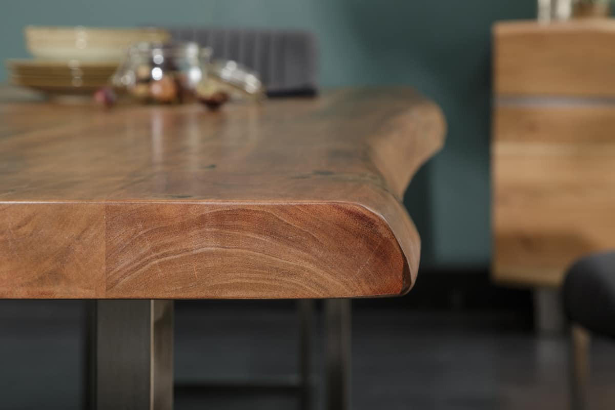 ESSTISCH MAMMUT NATURE Akazie 240cm - Silberfarben/Braun, Holz/Metall (100/240/76cm) - riess-ambiente