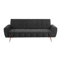 SCHLAFSOFA - 3 Personen - Stoff, Samt - Anthrazitgrau - - Anthrazit, Textil (209/83/83cm) - Vente-Unique