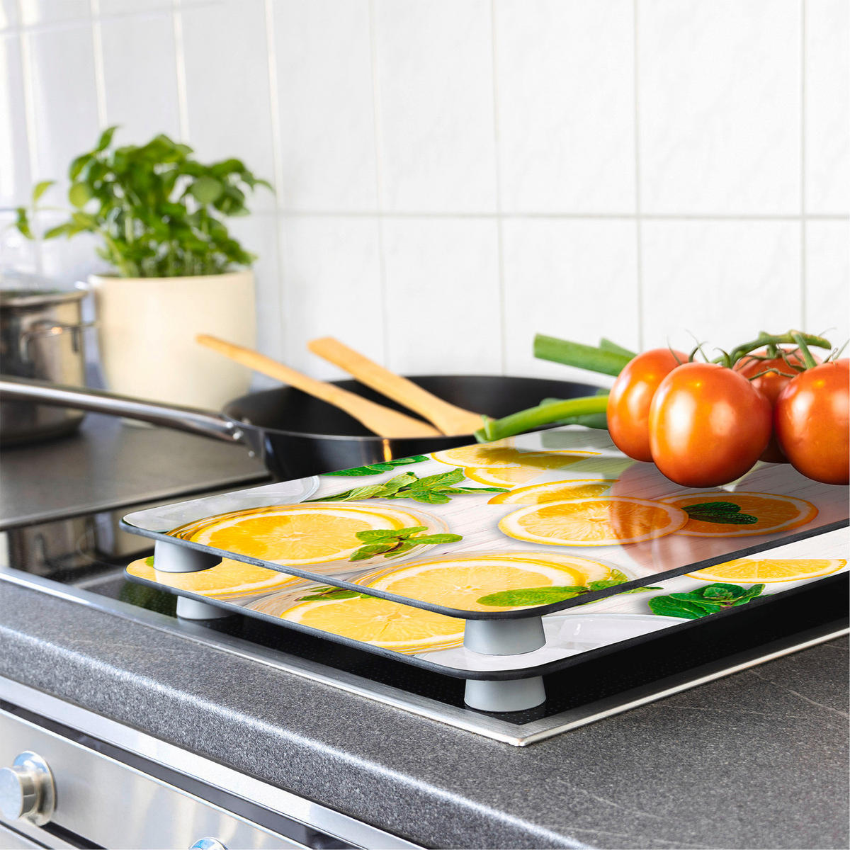 HERDABDECKPLATTEN aus Glas 52/30 cm - Multicolor, Glas (30/52cm) - Wenko