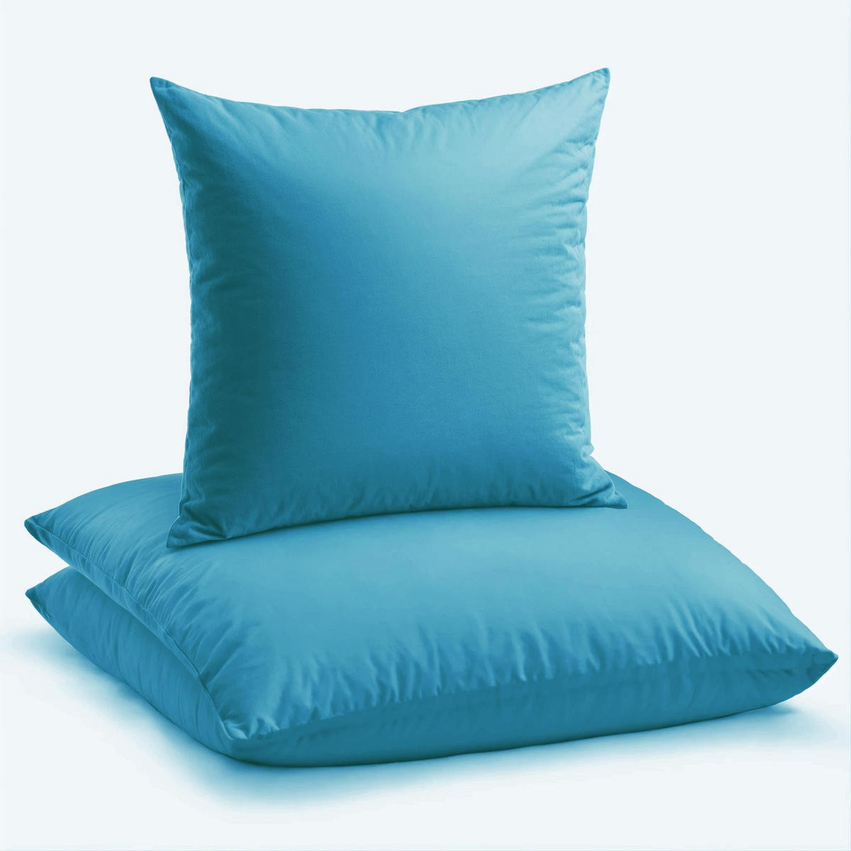 BETTWÄSCHE 200x200 Renforce Uni Bettbezug Baumwolle Einfarbig Blau - Blau, Textil (200/200cm) - Carpe Sonno