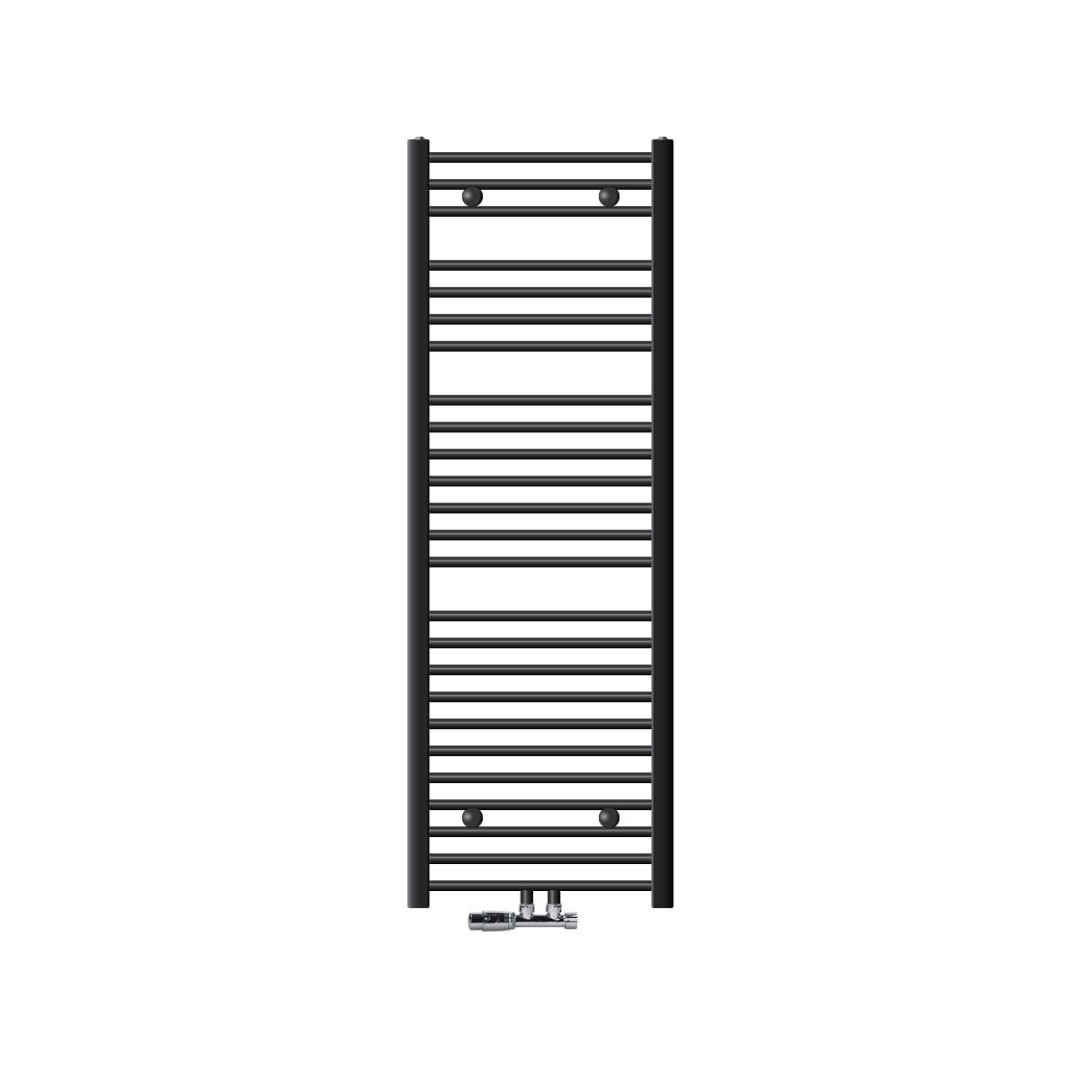 BADHEIZKÖRPER Sahara 500x1500 mm Anthrazit gerade mit Ventil Eckform - Anthrazit, Metall (50/150/3cm) - LuxeBath