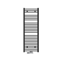 BADHEIZKÖRPER Sahara 500x1500 mm Anthrazit gerade mit Ventil Eckform - Anthrazit, Metall (50/150/3cm) - LuxeBath