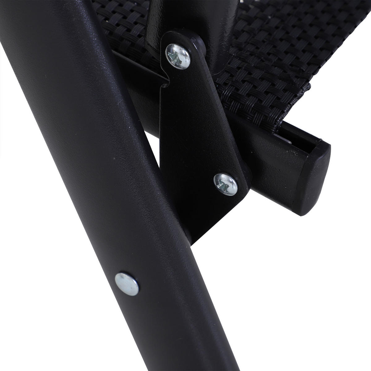 KLAPPSTUHL mit Armlehne 2er-Set Campingstuhl Angelstuhl Metall Schwarz - Schwarz, Textil/Metall (64/94/58cm) - Outsunny