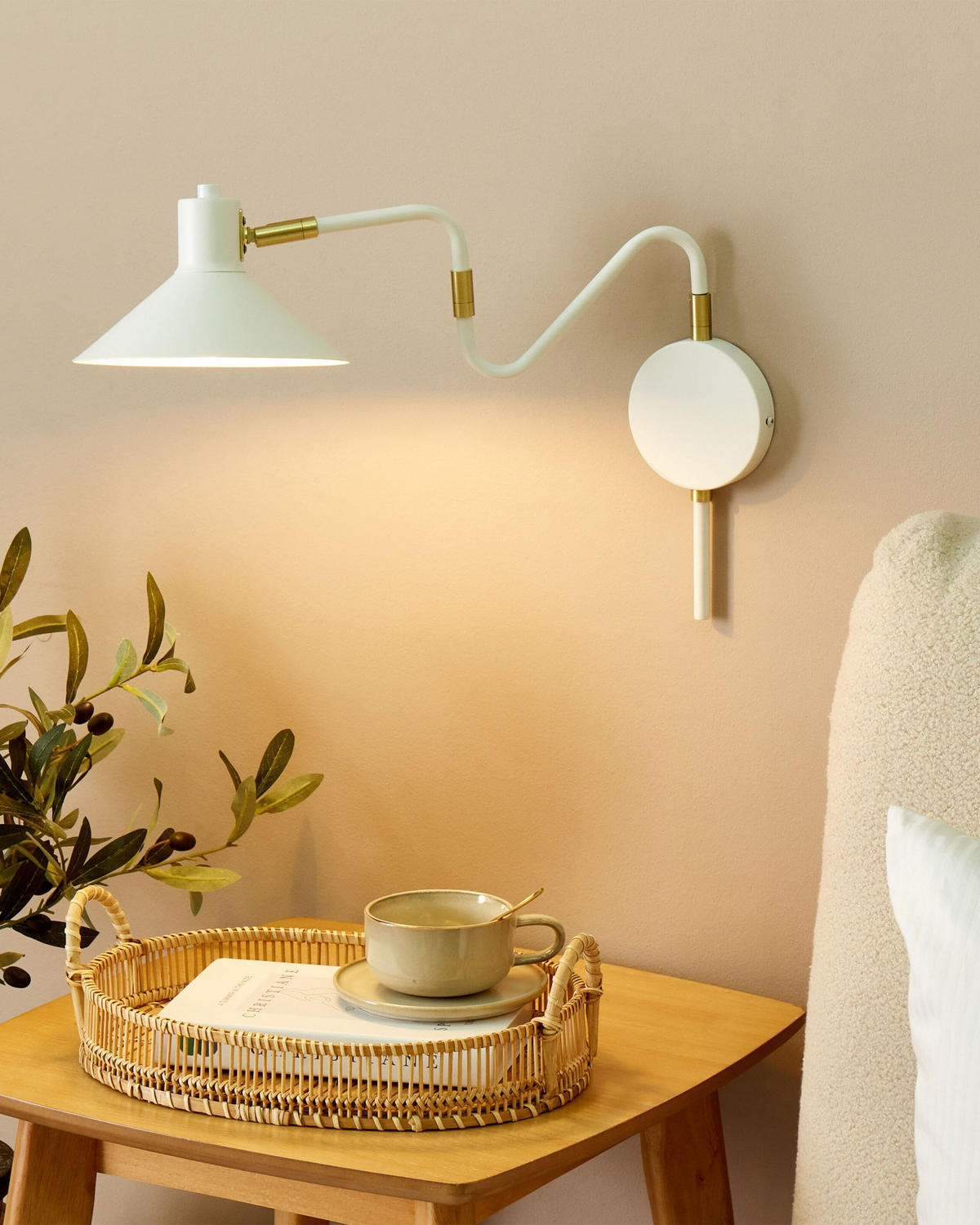 WANDLAMPE Weiß/Gold Baliem - Goldfarben/Weiß, Metall (20/35/45cm) - Beliani