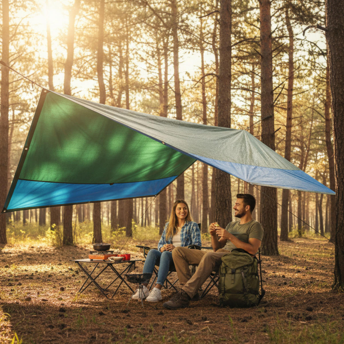 ABDECKPLANE 2x4m, 180g/m², Wasserdicht, Gewebeplane, Schutzplane, Plane mit Ösen, Gartenplane, Bauplane, LKW Plane, Abdeckfolie, Outdoor Plane - Grün, Kunststoff (200/0.2/400cm) - JUNG