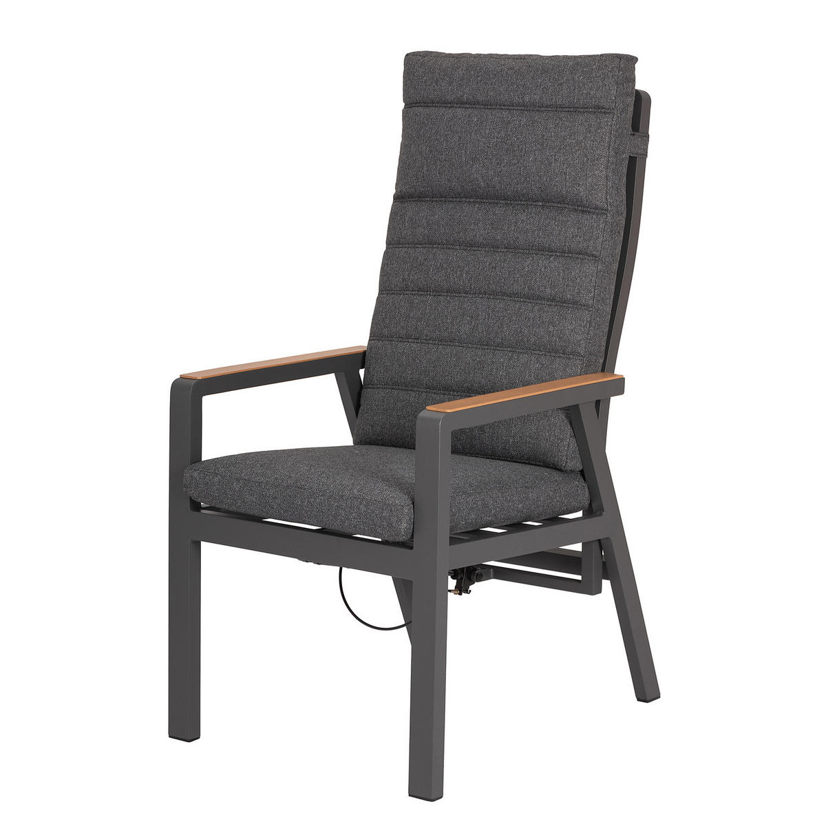 GARTENRELAXSESSEL - Aluminium / Polyester - Grau - 2er-Set - Grau, Textil/Metall (60/110/72cm) - home24