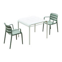 GARTENESSGRUPPE im Set - 2 -Sitzer - Polypropylen - khaki, weiß - MOAH - Weiß, Kunststoff - Vente-Unique