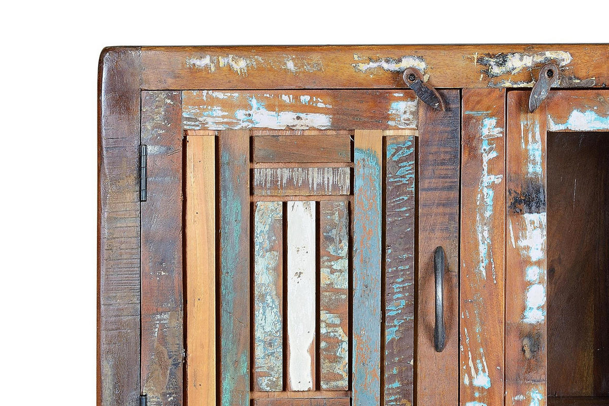 VITRINE aus recyceltem Holz - Chromfarben, Holz (38/140/90cm) - Giner y Colomer