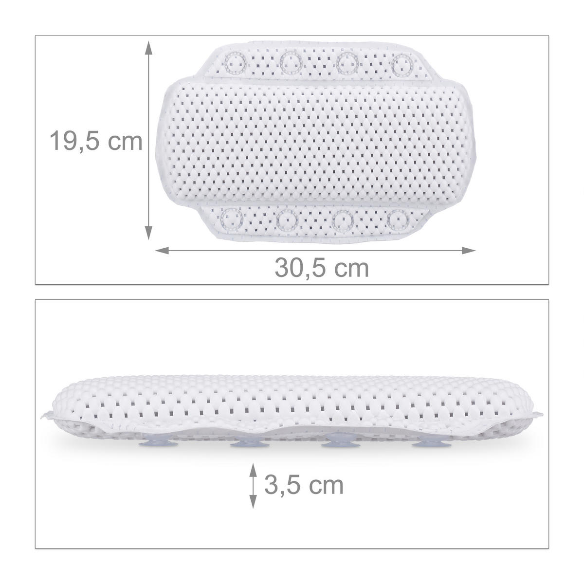 BADEWANNENKISSEN - Weiß, Kunststoff/Textil (30.5/3.5cm) - Relaxdays