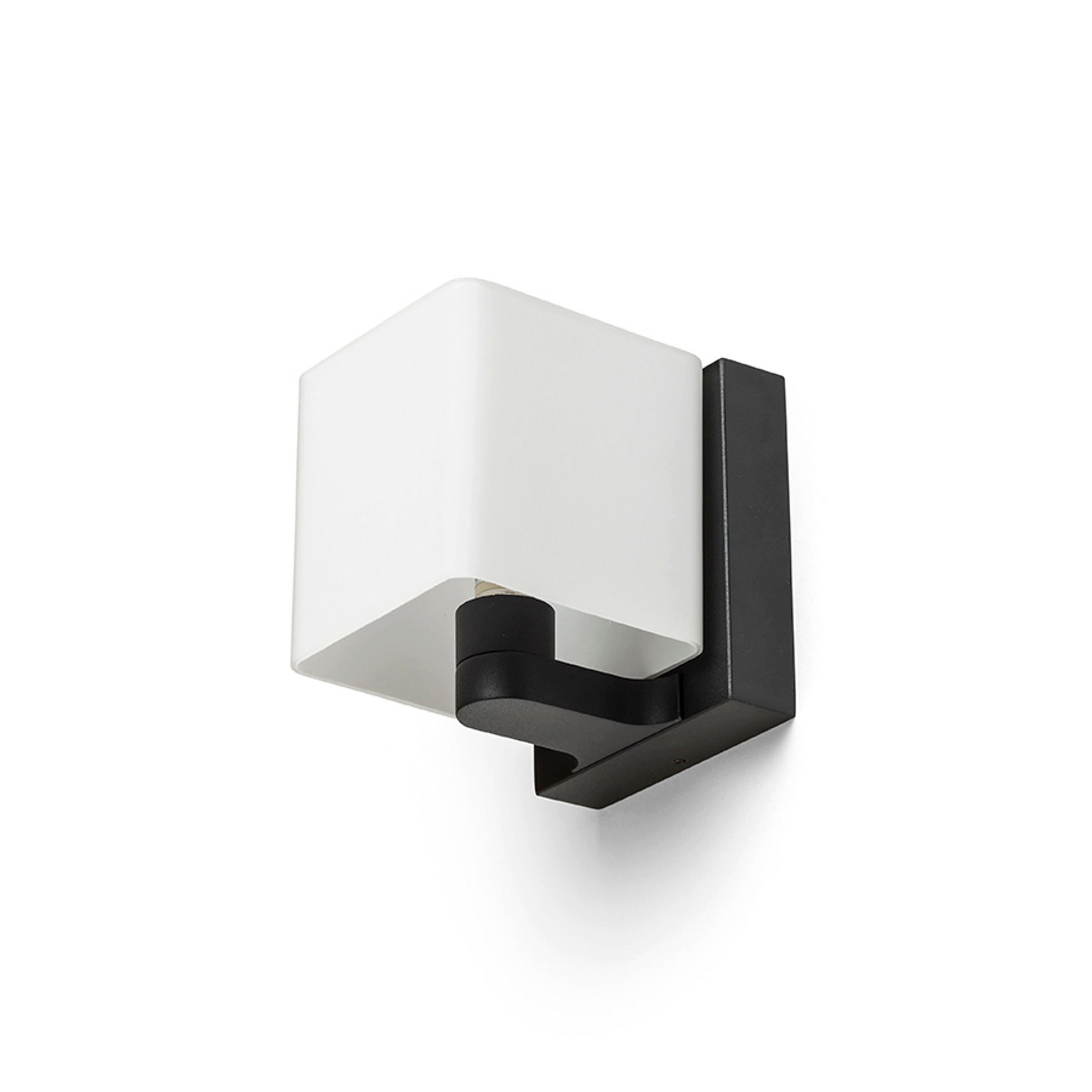 WANDLEUCHTE PHILLY Schwarz Opalglas 7 W - Schwarz, Glas (10/113/122cm) - Rendl