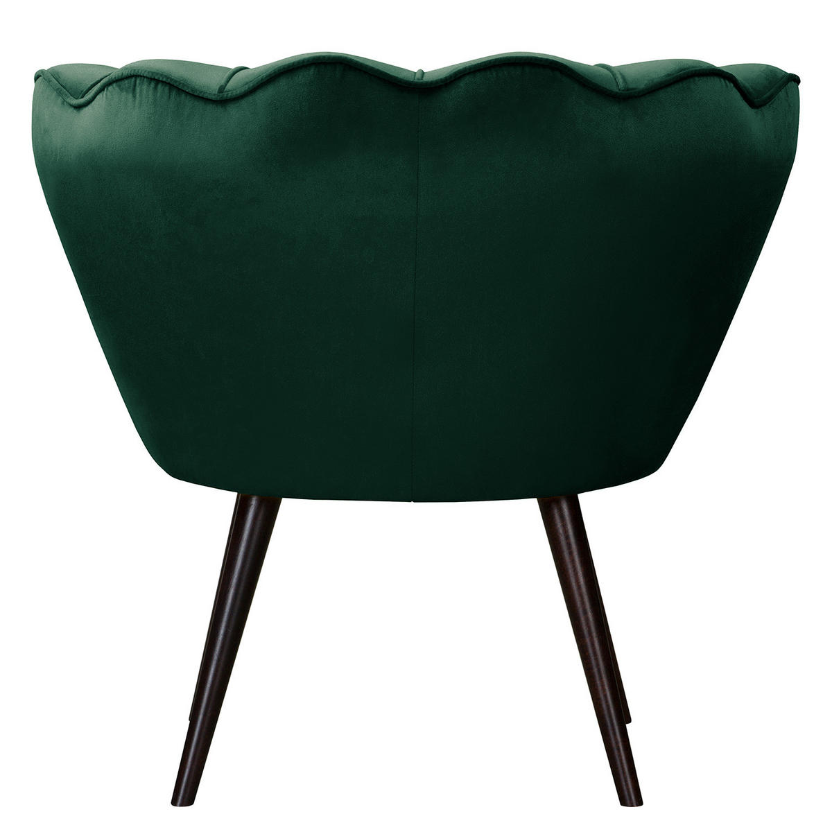 SESSEL - Samt, Füße Dunkel - Dunkelbraun/Grün, Birkenholz/Textil (75/74/75cm) - home24