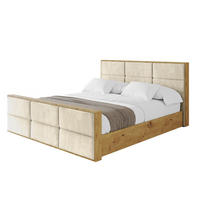 POLSTERBETT mit Bettkasten, Fußteil und Lattenrost, Boxbett mit Matratze H3/H4 - ENZO1-Z 180x200 Beige - Ecru, Holzwerkstoff/Textil (180/200cm) - ALTDECOR