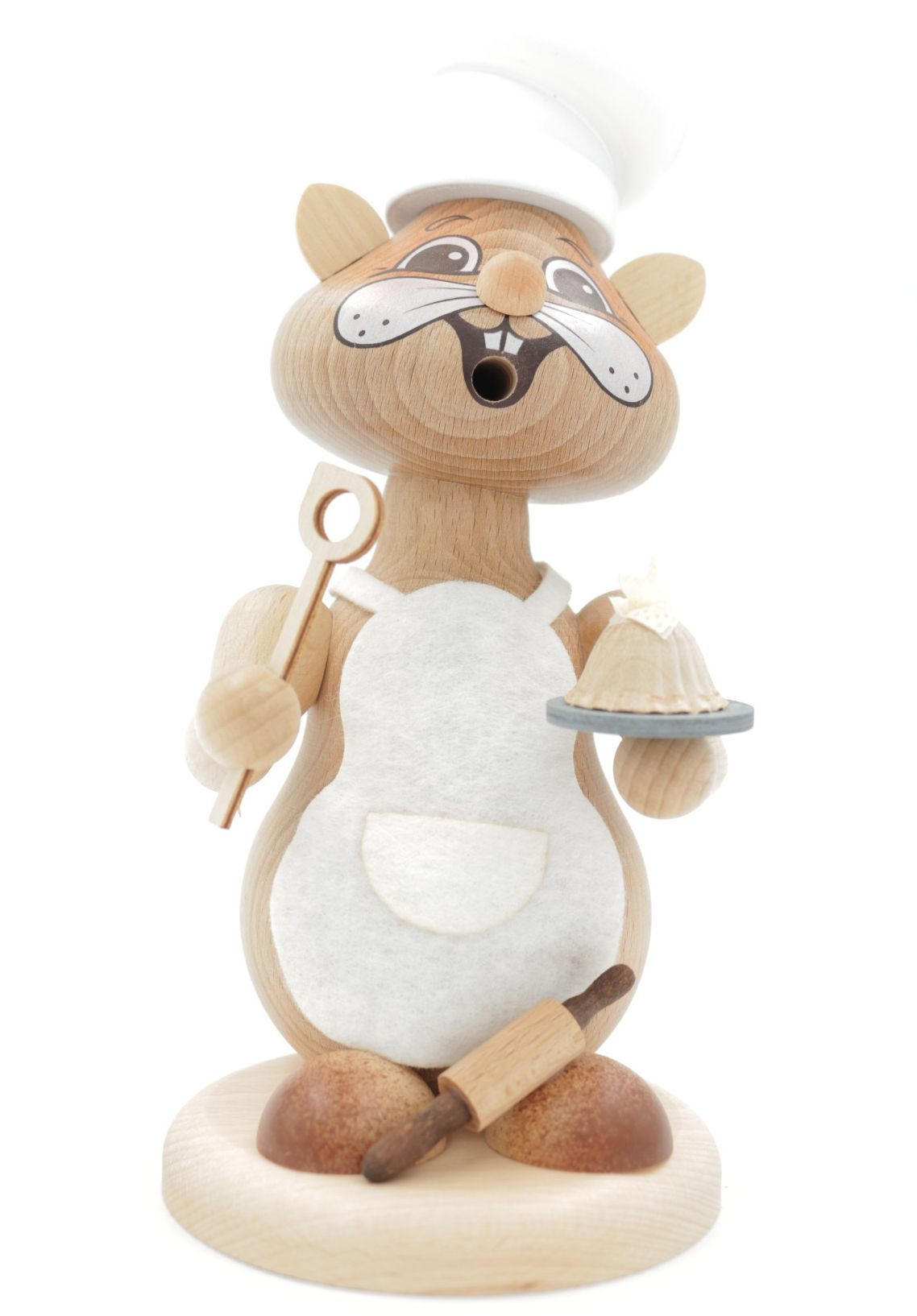 RAUCHFIGUR Hamster Bäcker 18 cm - Multicolor, Holz (12/18/0.1cm)