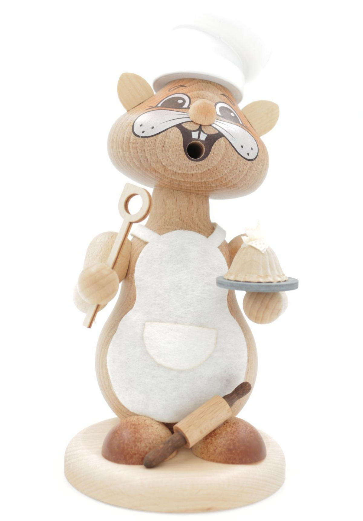 RAUCHFIGUR Hamster Bäcker 18 cm - Multicolor, Holz (12/18/0.1cm)