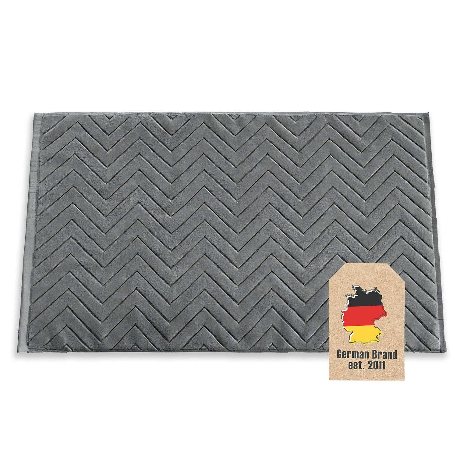 BADEMATTE rutschfest mit Memory-Schaum (Grau) - Grau, Textil (50/80cm) - Intirilife