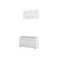 GARDEROBEN-SET Gesita VII - Beige/Silberfarben, Holzwerkstoff/Kunststoff (84/45/35cm) - MIRJAN24