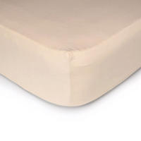 SPANNBETTTUCH. Baumwolle 100%. Satin 300 Fäden. “LISBON” - Beige, Textil (180/200cm) - SOWL