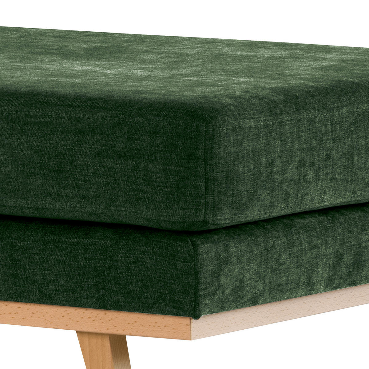 POLSTERHOCKER - Dunkelgrün/Buchefarben, Buchenholz/Textil (85/43/60cm) - home24