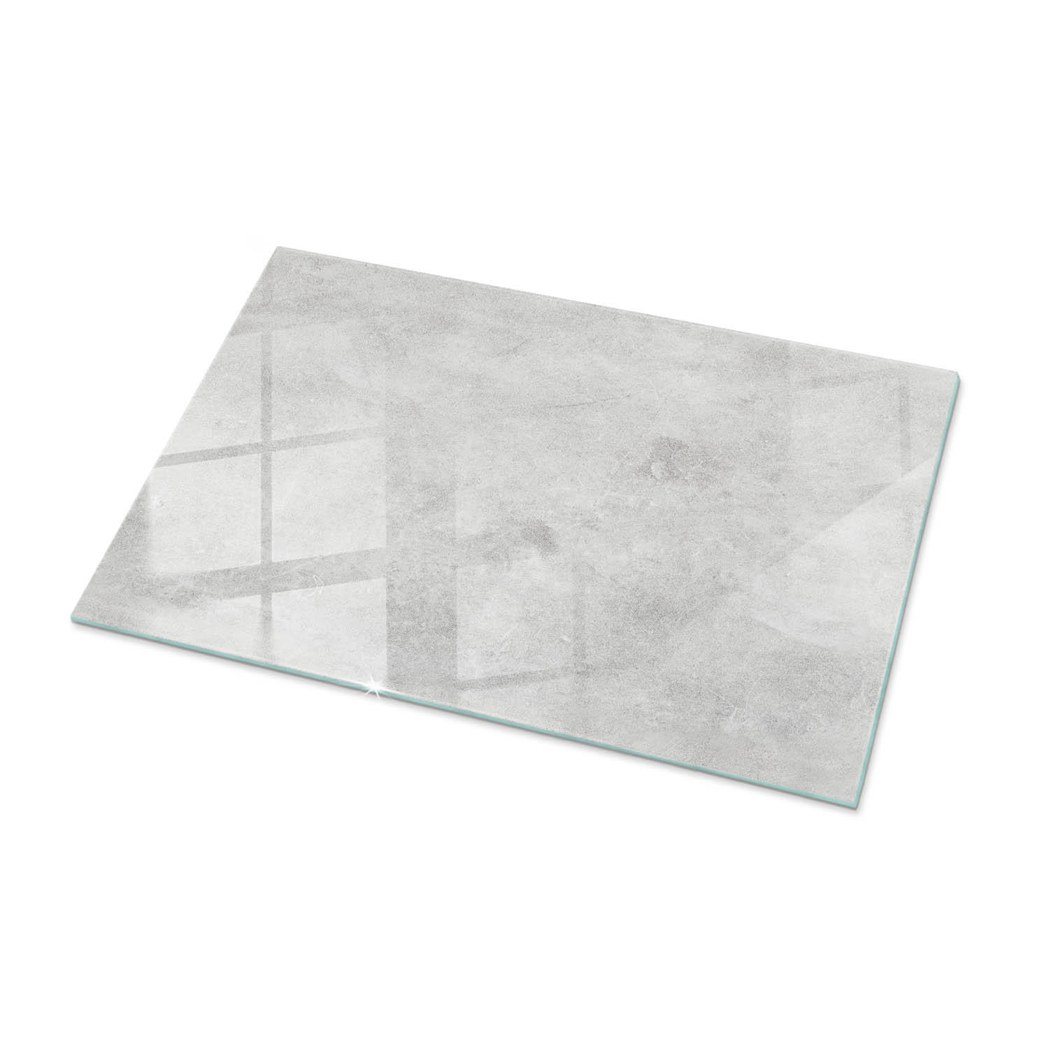 TISCHPLATTE 100x70 cm Betonoptik mit Rissen - Hellgrau/Weiß, Glas (100/70/0.4cm) - TULUP
