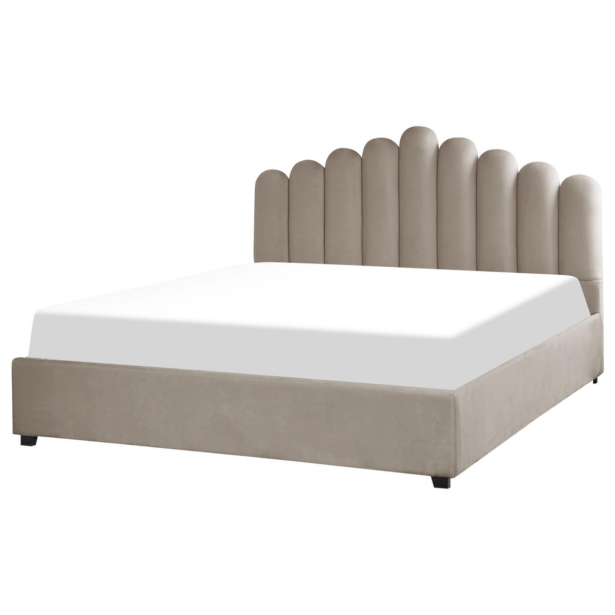 POLSTERBETT 180/200 cm Beige Vincennes - Taupe, Textil (180/200cm) - Beliani