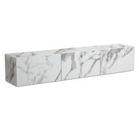TV-LOWBOARD hängend groß, Marmor-Optik, Klapptüren, modern, Weiß 160x30x30 cm - Weiß, Metall (160/30/30cm) - KADIMA DESIGN