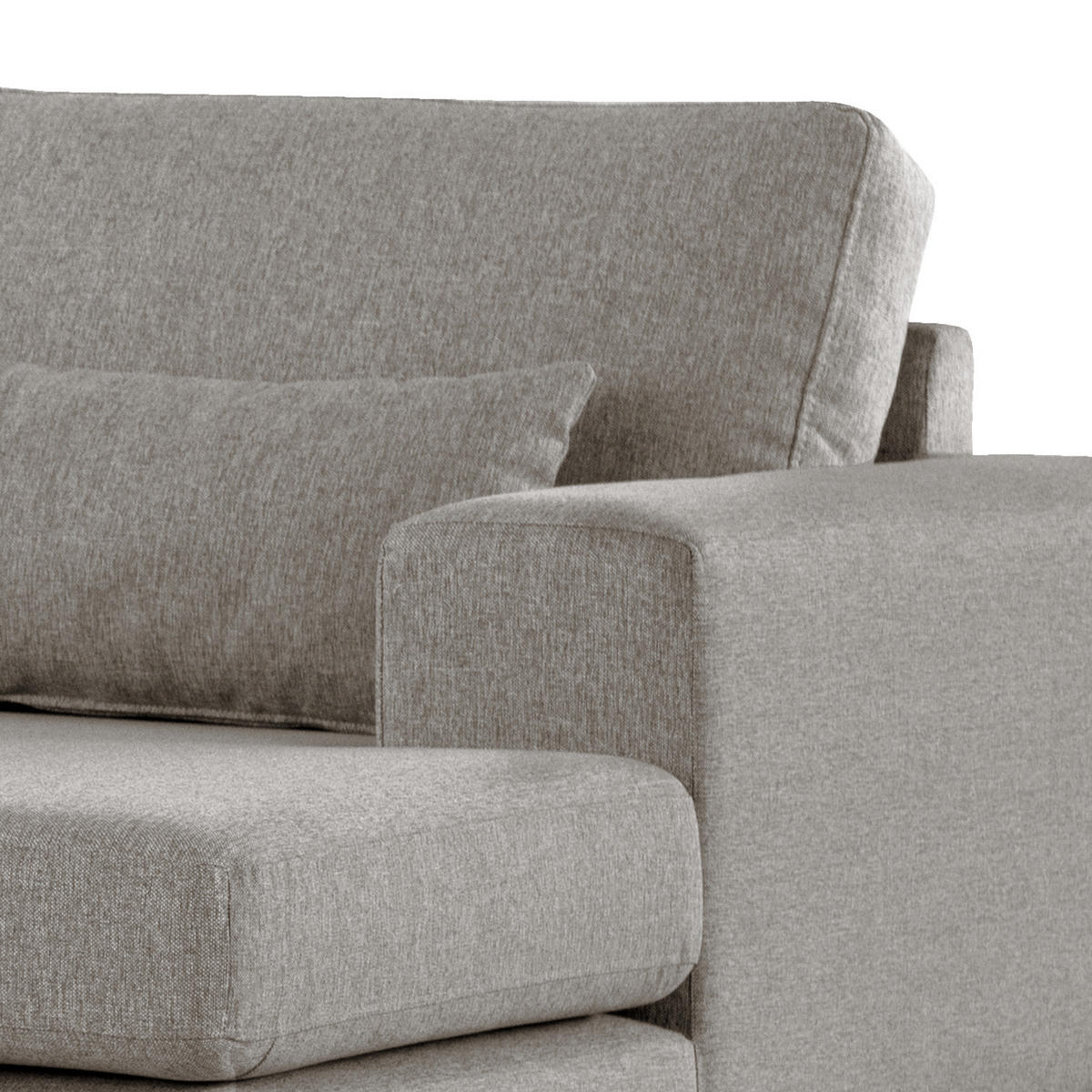 WOHNLANDSCHAFT mit Longchair - Eichefarben/Graubraun, Eichenholz/Textil (371/81/219cm) - home24