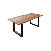 ESSTISCH MAILAND - Beige/Schwarz, Holz/Metall (90/180/77cm) - SAM