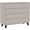 KOMMODE Home mit 4 Schubladen, 80 cm, ohne Griffe, Kaschmir - Kaschmir/Schwarz, Holzwerkstoff (80/85/40cm) - Beautysofa
