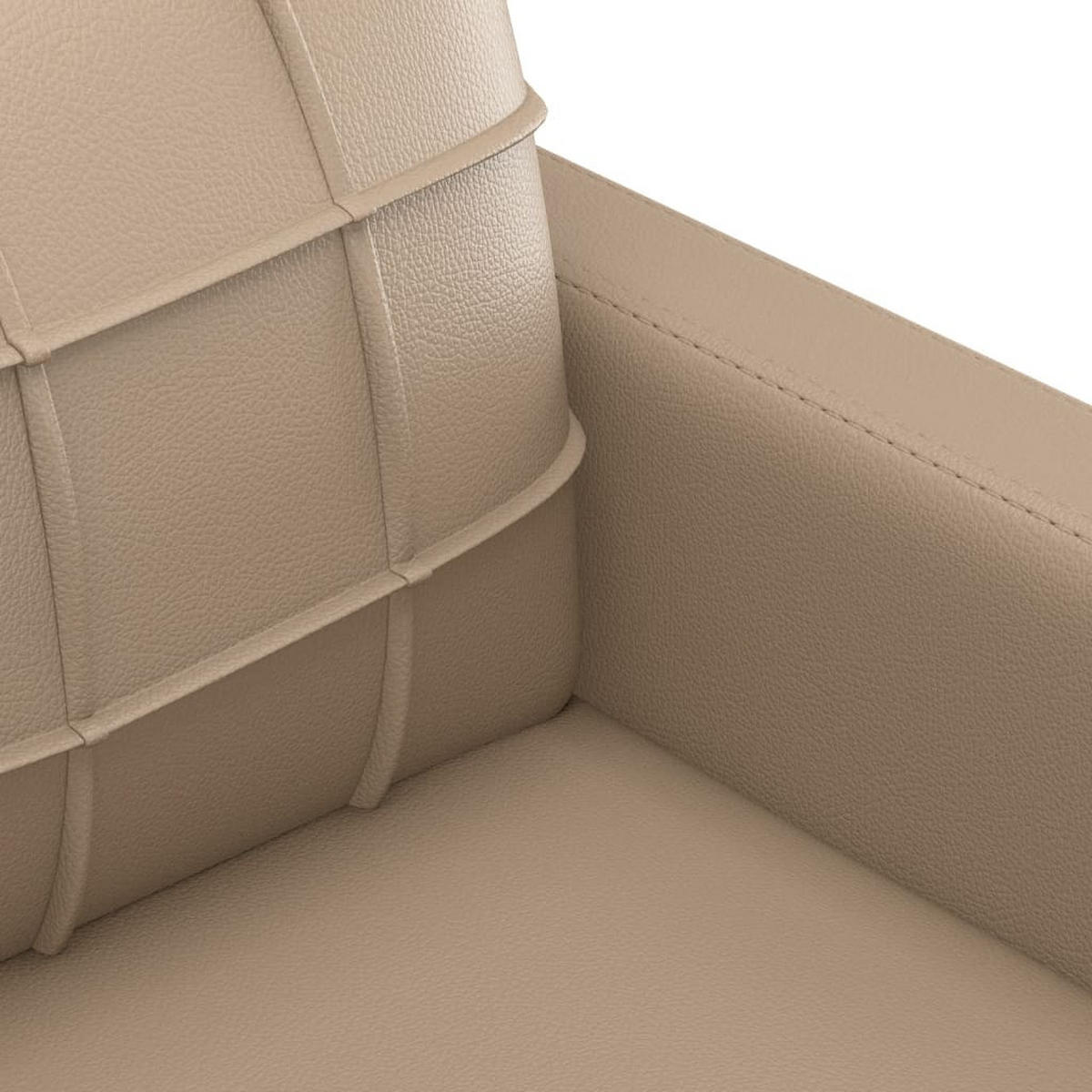 SOFAGARNITUR 3-TLG. Mit Kissen Cappuccino-Braun Kunstleder - Braun, Leder (77/80/78cm) - vidaXL