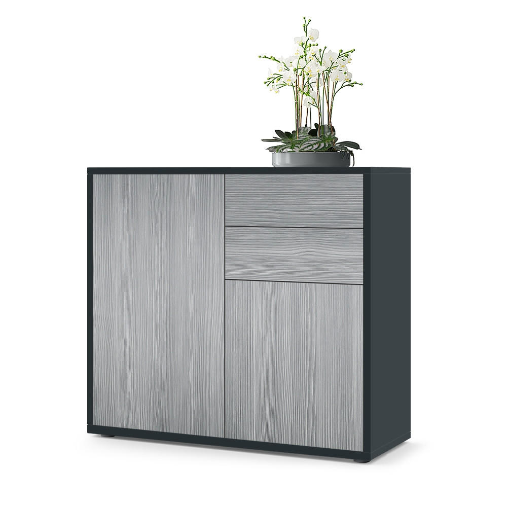 Vladon Kommode Anthrazit 79x74x36 cm