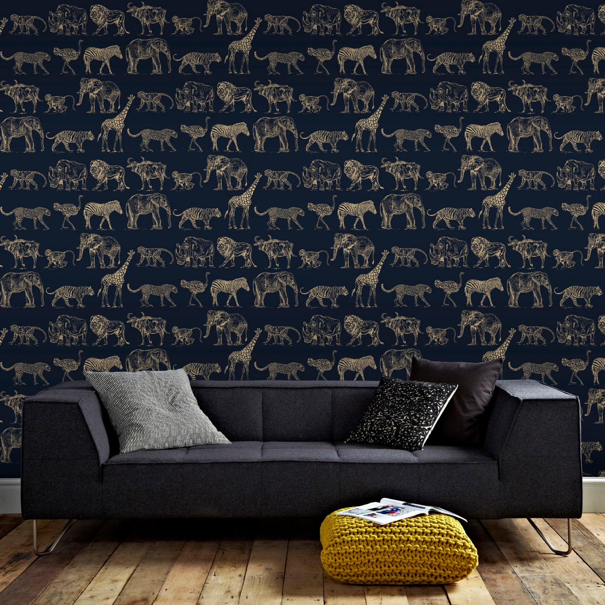 VLIESTAPETE Safari 1000x52cm - Blau, Papier/Kunststoff (52/1000cm) - Superfresco Easy