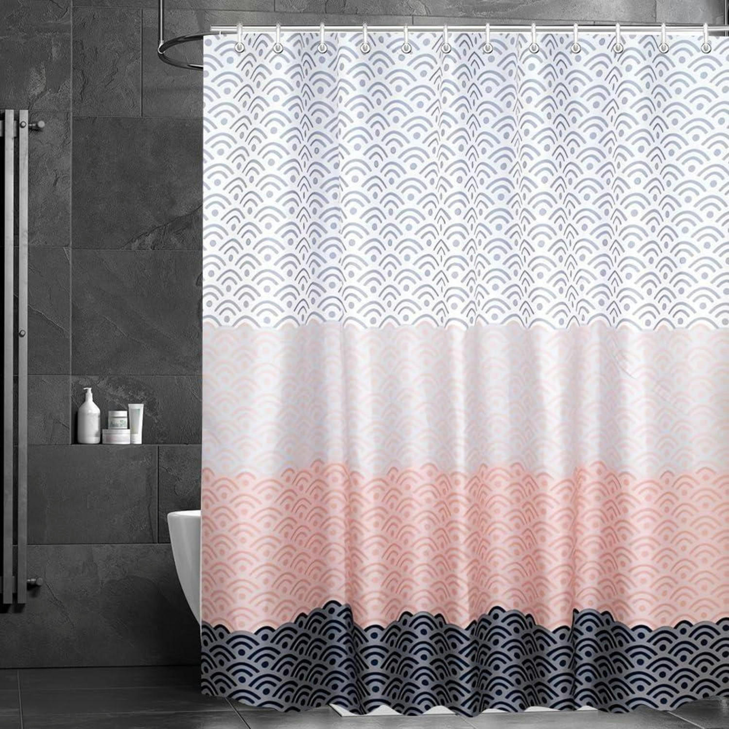 DUSCHVORHANG 100x180cm Blume Beschwerter Saum Antischimmel Textil Wasserdicht Waschbar Polyester - Multicolor, Textil (100/180cm)
