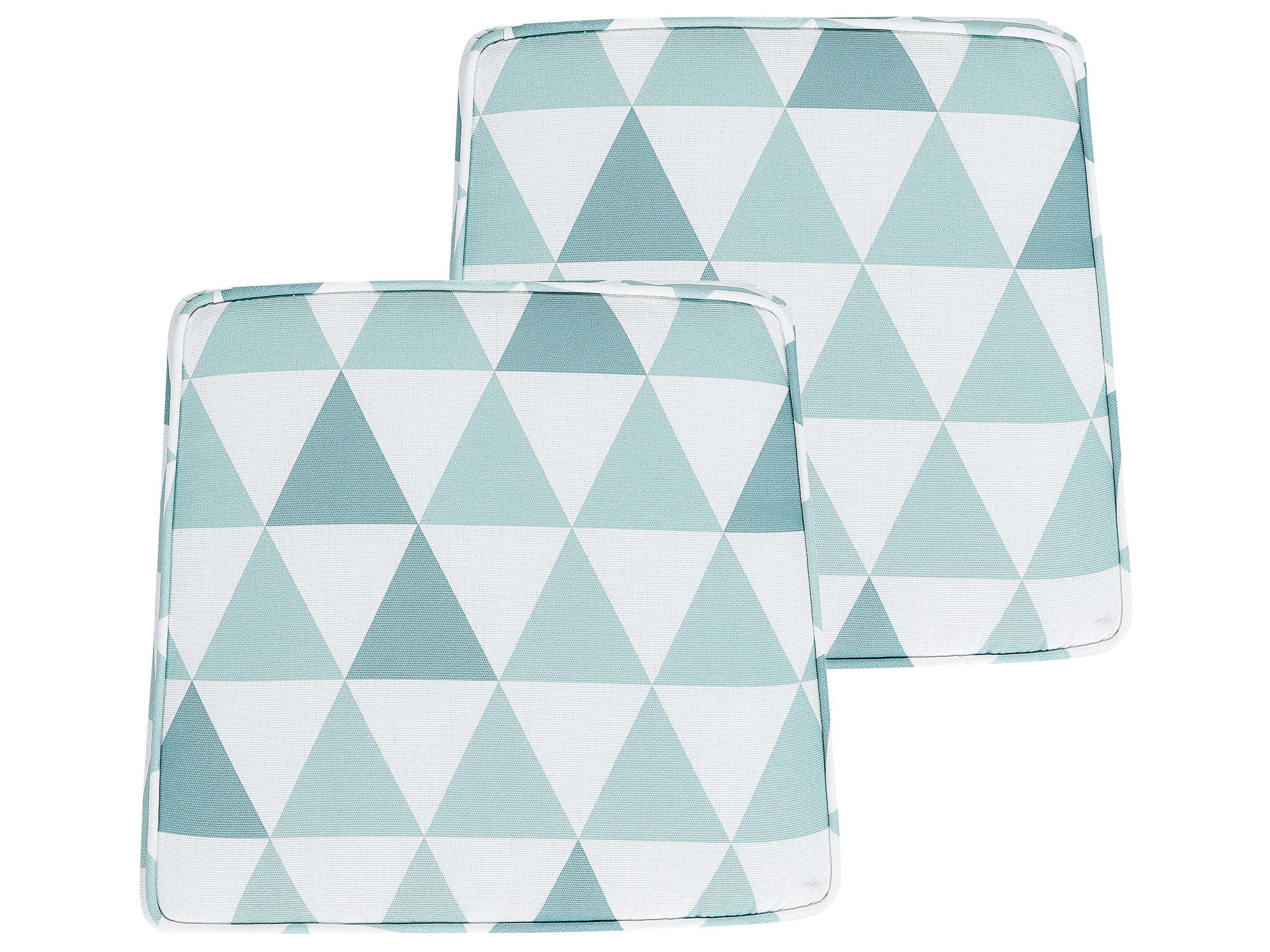 GARTENSTUHLKISSEN 2er-Set Hellblau 37/34 cm Terni - Blau/Weiß, Textil (37/5/34cm) - Beliani