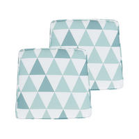 GARTENSTUHLKISSEN 2er-Set Hellblau 37/34 cm Terni - Blau/Weiß, Textil (37/5/34cm) - Beliani