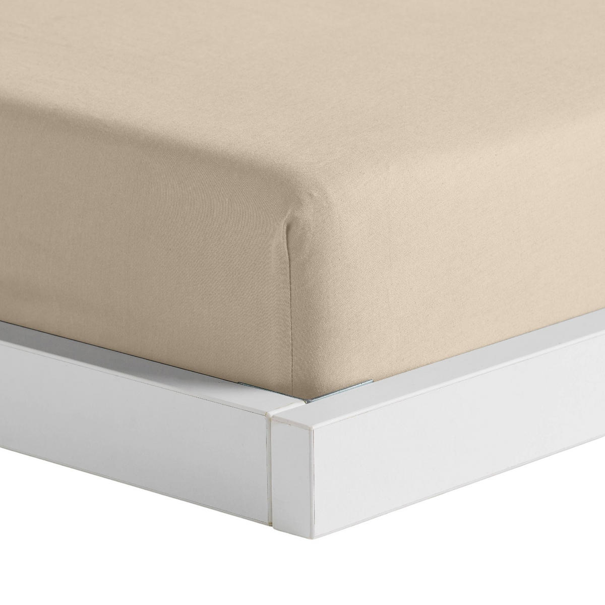 SPANNBETTLAKEN Satinette - Greige, Textil (180/200cm) - home&you