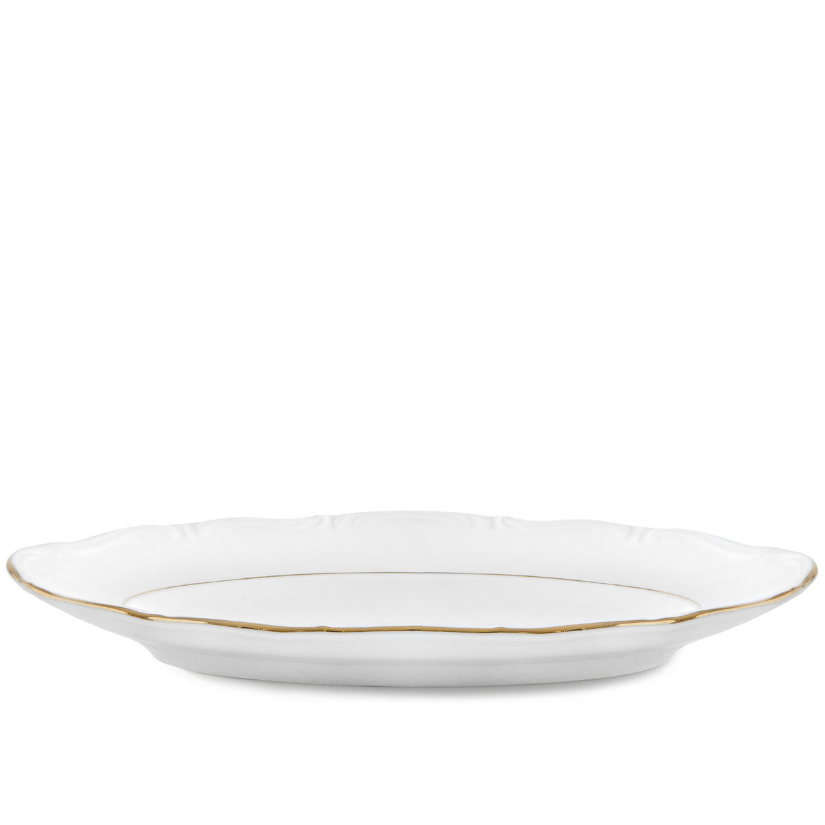 SERVIERPLATTE Chodziez MARIA TERESA Porzellan mit Goldrand, Weiß / Gold - Goldfarben/Weiß, Keramik (22/3/22cm) - KONSIMO®