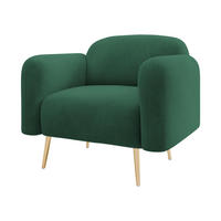 SESSEL Nami 1 - Goldfarben/Grün, Holz/Textil (90/75/71cm) - MIRJAN24