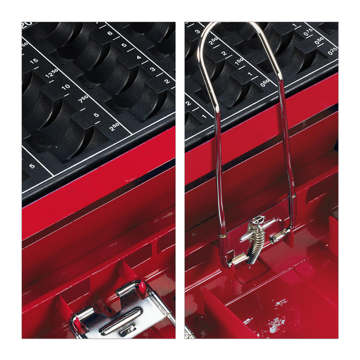 GELDKASSETTE Euro-Münzzählbrett - Rot, Kunststoff/Metall (30.5/8.5/24.5cm) - Relaxdays