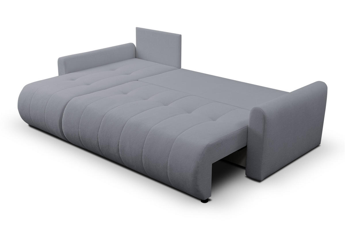 ECKSOFA Primo mit Schlaffunktion und Bettkasten in Cordstoff - Schwarz/Grau, Holz/Holzwerkstoff (245/143cm) - Ravio