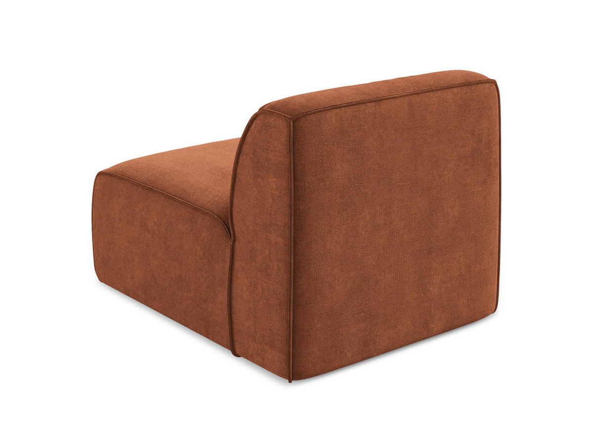 SOFAELEMENT Chenille Stoff Orange - Terracotta/Schwarz, Holzwerkstoff/Kunststoff (80/70/102cm) - Makamii