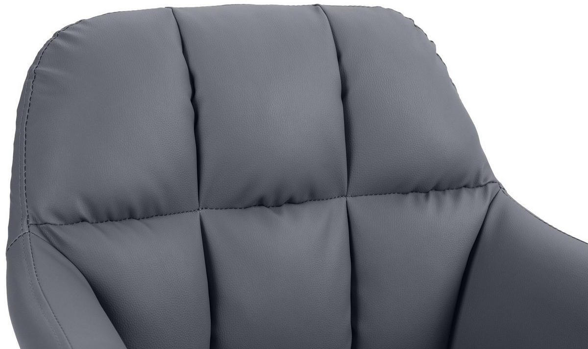 BARHOCKER Lederlook grau - Weiß/Grau, Textil (57/97/59cm) - CLP