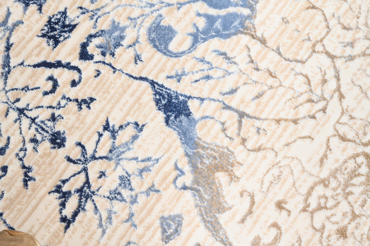 TEPPICH HERA Creme Blau 160/230 cm - Blau/Creme, Textil (160/230cm) - Tapiso