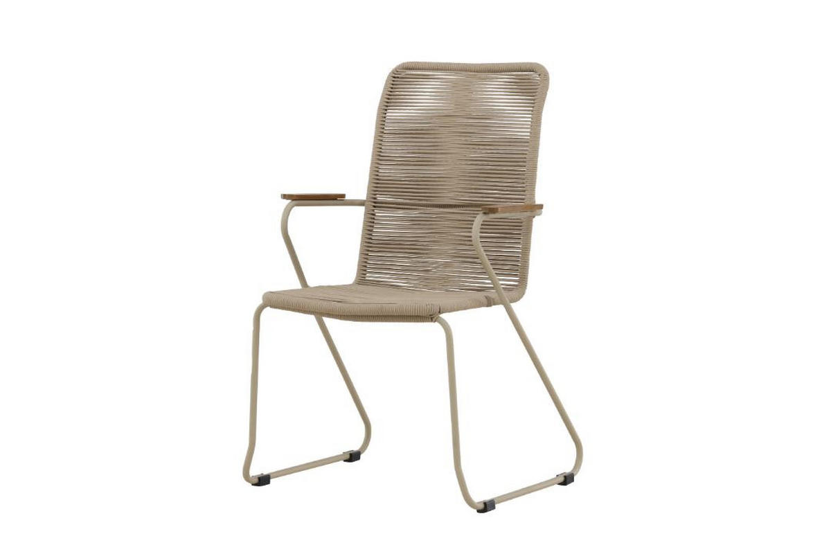 GARTENSTUHL, Bois, Beige, Stahl, 63 x 65 x 93 cm - Beige, Metall (63/93/65cm) - ebuy24