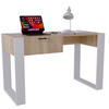 SCHREIBTISCH Sonoma Eiche 120/73/53,6 cm - Weiß/Sonoma Eiche, Holzwerkstoff (53.6/120/73cm) - CraftPAK